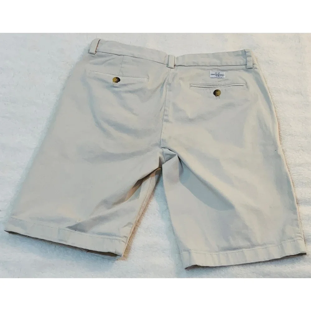 Vineyard Vines Mens 30 Breaker Shorts Khaki Tan Chino Cotton Stretch Flat Front